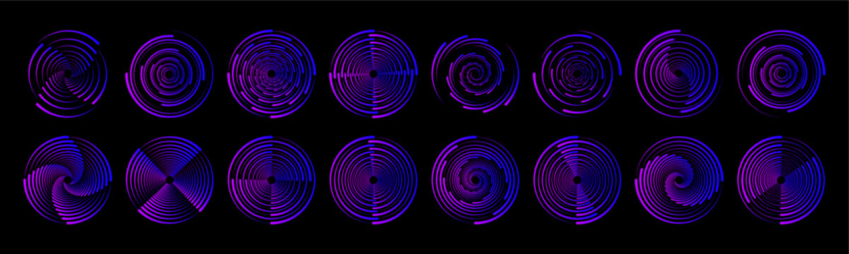 Dotted circular shapes with gradient and soft fade vector