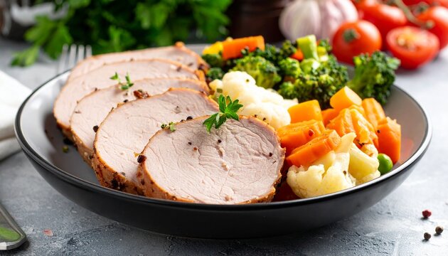 スライス肉と温野菜のヘルシープレート