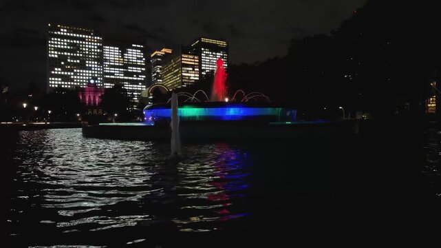日比谷公園の噴水のイルミネーション