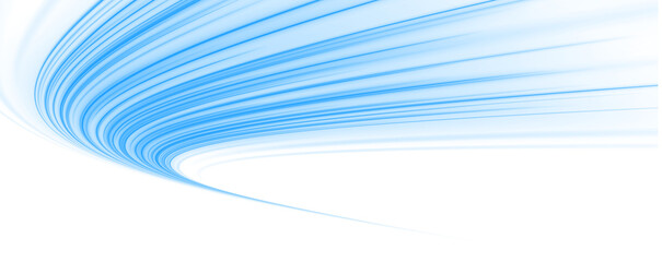 Blue speed trail with luminous neon streaks, smooth curves and dynamic light flow png © longstock