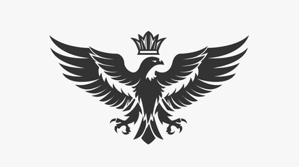 Naklejka premium Elegant black eagle emblem with crown suitable for business branding and design