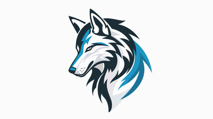 Fototapeta premium Stylized wolf head illustration against a white background for design elements