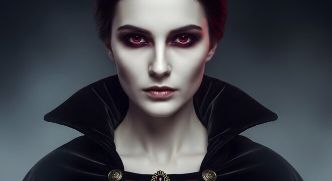 Portrait of a mysterious female vampire