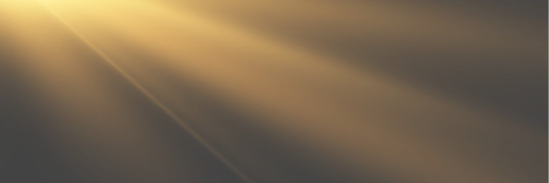 Golden Sunbeams Piercing Through Window Frame in Darkness