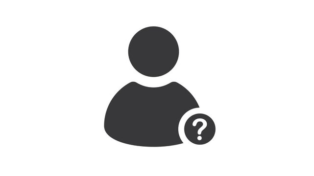 User silhouette with question mark - vector icon. FAQ. Person account, profile icon. 