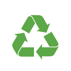 Obraz premium Green recycling symbol with arrows.