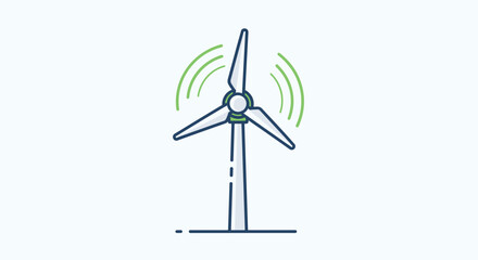 Wind turbine renewable energy icon. © CoArt