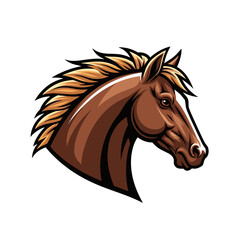 Brown Horse Head Profile Illustration. © CoArt