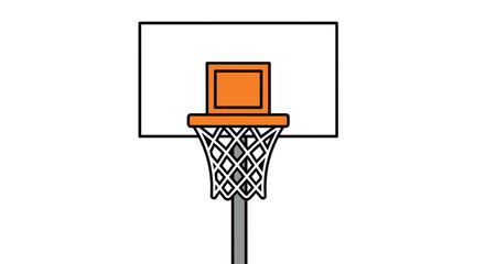 Basketball hoop with orange backboard. © CoArt