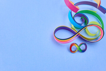 Rainbow infinity symbols representing neurodiversity and autism awareness