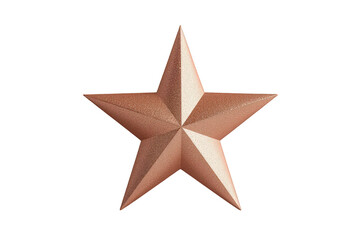 Obraz premium Rose gold star 3d rendering symbolizing achievement, success, rating, and award on a transparent background