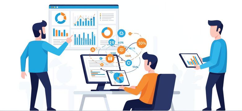 Business analytics dashboard vector