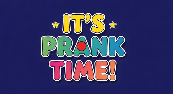 Colorful prank time graphic
