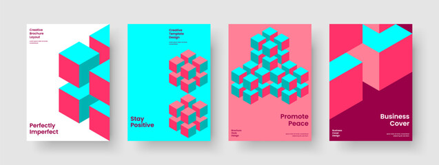 Fototapeta premium Geometric Report Template. Creative Brochure Design. Isolated Background Layout. Business Presentation. Flyer. Book Cover. Banner. Poster. Newsletter. Magazine. Portfolio. Pamphlet. Brand Identity