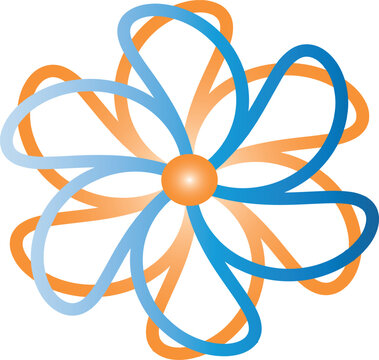 Simple illustration of an atom symbol icon with electron orbits on a clean white background