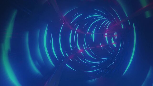Animation of lightning icons over digital tunnel
