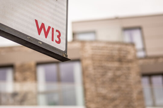 LONDON -  W13 postcode sign &ndash; Northfields Avenue area Ealing