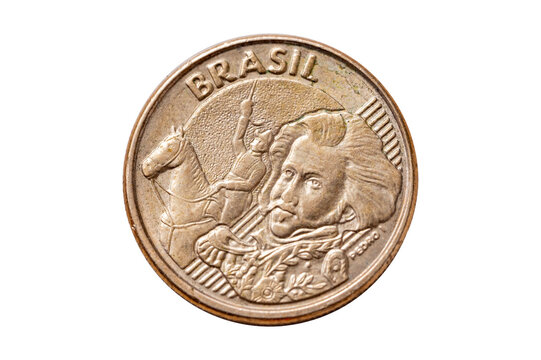 Brazilian 10 centavo coin, bronze metal currency isolated, Money and everyday economy, national identity, financial savings, numismatic detail, surface circulating currency, Coin collecting hobby