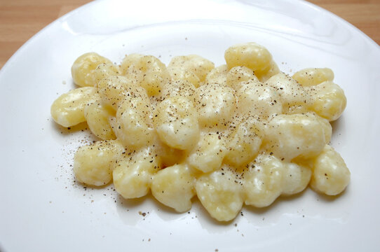 Gnocchi al Castelmagno DOP is a typical dish from Piemonte or Piedmont area in Valle Grana Cuneo in Italy