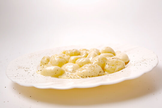 Gnocchi al Castelmagno DOP is a typical dish from Piemonte or Piedmont area in Valle Grana Cuneo in Italy