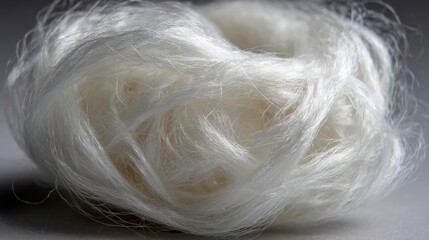 Fototapeta premium Delicate spun silk threads in a fine fibrous texture