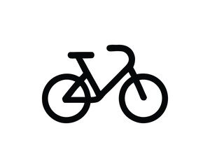 Fototapeta premium Bicycle black icon minimalist delivery service branding vector logo