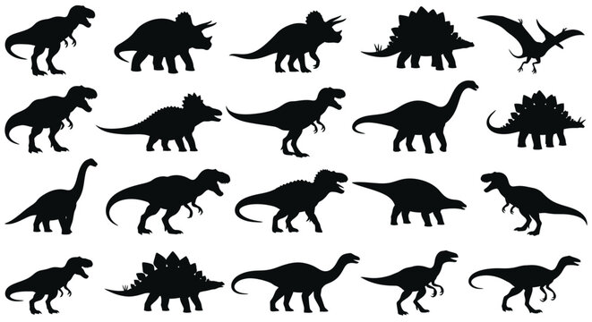 Diverse Dinosaur Silhouettes Collection