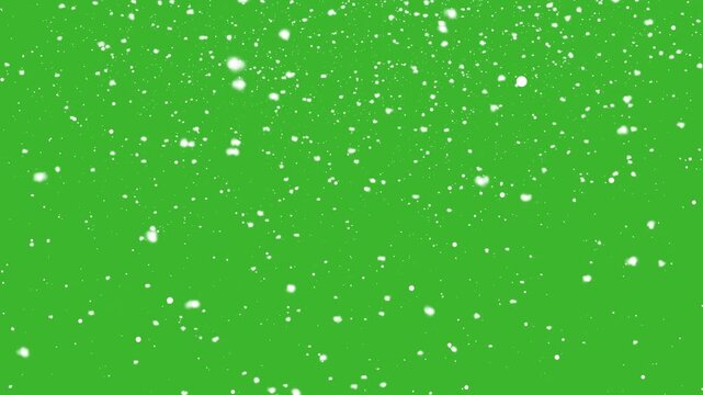 snow flakes green screen animation, winter snow flakes overlay, falling snow animation, seamless loop. Alpha channel new year and Christmas design element.