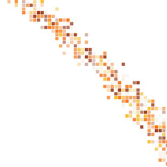 Obraz premium Orange and Brown Pixelated Data Stream Design Element