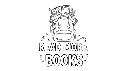Obraz premium Literacy's Embrace: An illustrative depiction of a backpack overflowing with books. The image encapsulates the spirit of learning and the delight of literature.