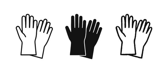 Fototapeta premium Protective Gloves Icon Set - Safety, Cleaning, and Hygiene Symbol