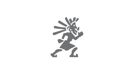 Obraz premium Stylized running figure illustration in gray on white background isolated