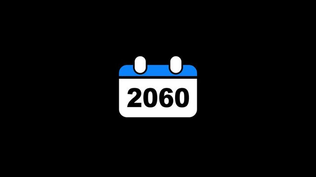 Futuristic calendar 2060 on black background digital