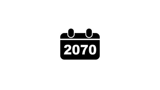 Futuristic calendar 2070 date concept timeline symbol future date
