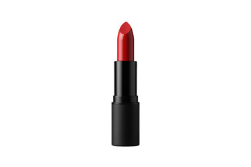 Fototapeta premium Red lipstick tube opening, showing bold cosmetic for beauty, makeup, glamour, and elegance on transparent background