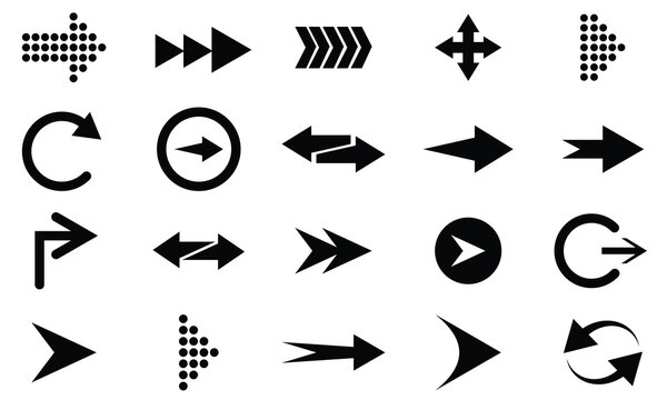 Arrow icon set. Arrow flat style isolated on white background.A collection of modern simple arrow symbol in different style.Vector illustration.
  