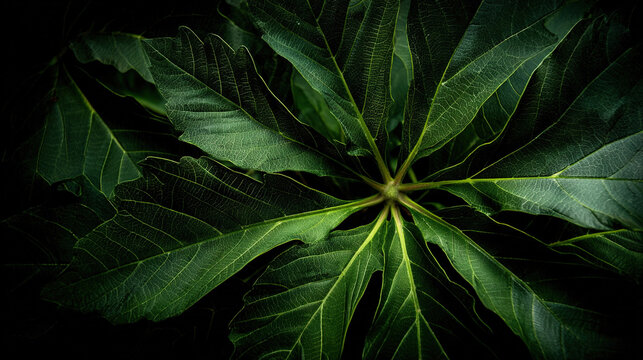 Close-up of a green leaf with detailed vein pattern
