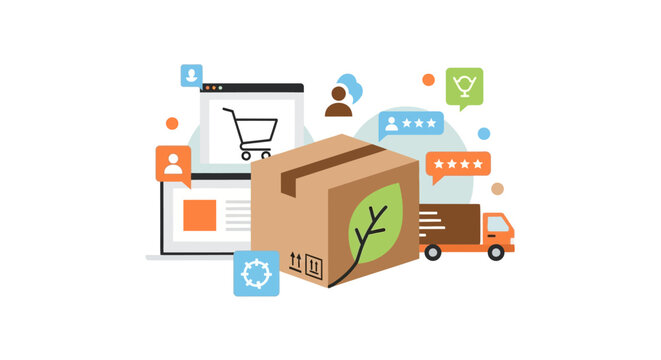 Sustainable E-commerce & Green Delivery: Online Shopping, Logistics, Packaging & Customer Feedback. Eco-Friendly Consumer Experience.