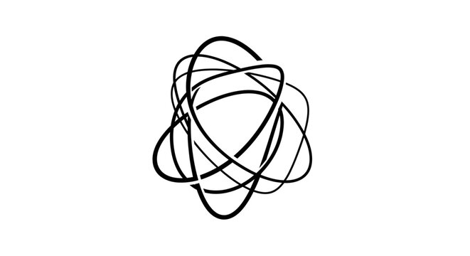 Abstract interlocking shapes on a white background for design and concepts