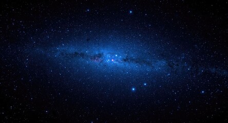 Obraz premium Mesmerizing blue galaxy sparkling with stars over a dark black universe background