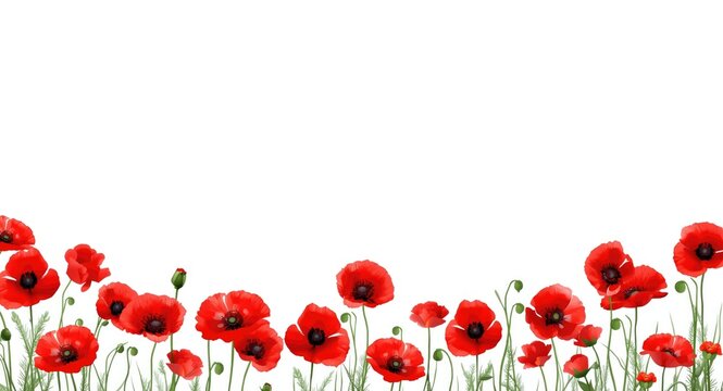 Poppy tribute flowers with a dedicated background for memory