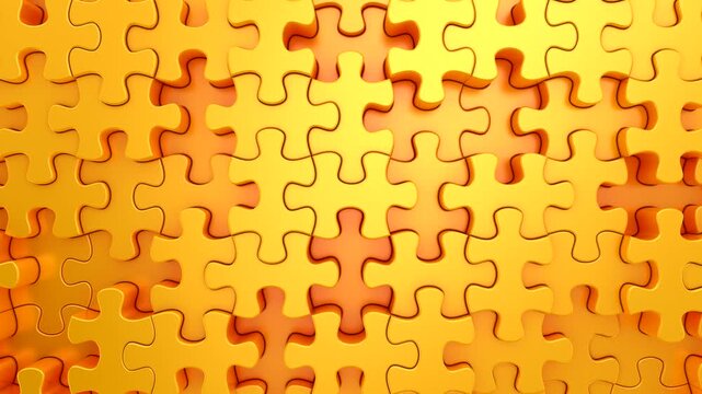 Background of Puzzles. Abstract motion, loop, two color, 3d rendering, 4k resolution
