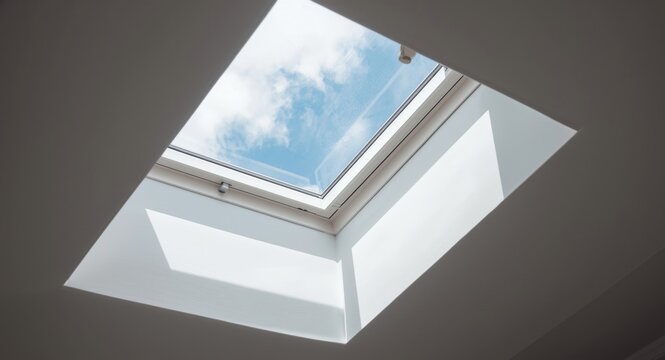 Roof-mounted skylight window with automated opening system