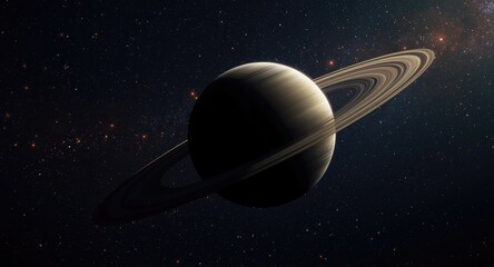 Fototapeta premium Photorealistic Saturn in space with glowing star clusters