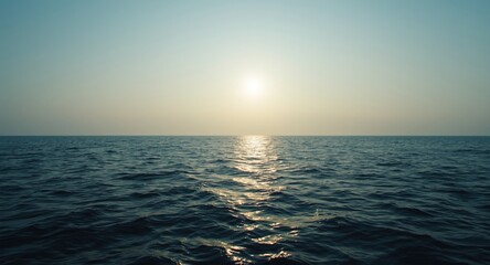 Obraz premium Ocean horizon background with copy space for text and gentle light