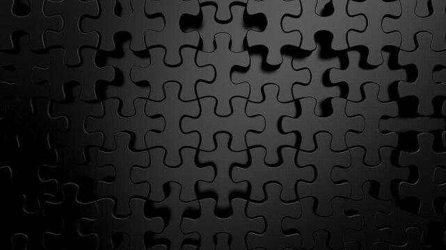 Background of Puzzles. Abstract motion, loop, two color, 3d rendering, 4k resolution
