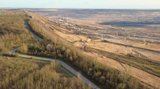 Hambach Open Pit Mine Edge Road Aerial View