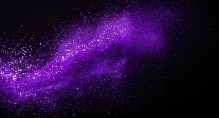 Obraz premium Purple glitter powder explosion captured in freeze with copy space