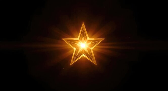 Shining gold star glowing with a soft luminous halo