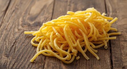 Close view of raw Christmas tree pasta on old wooden kitchen surface